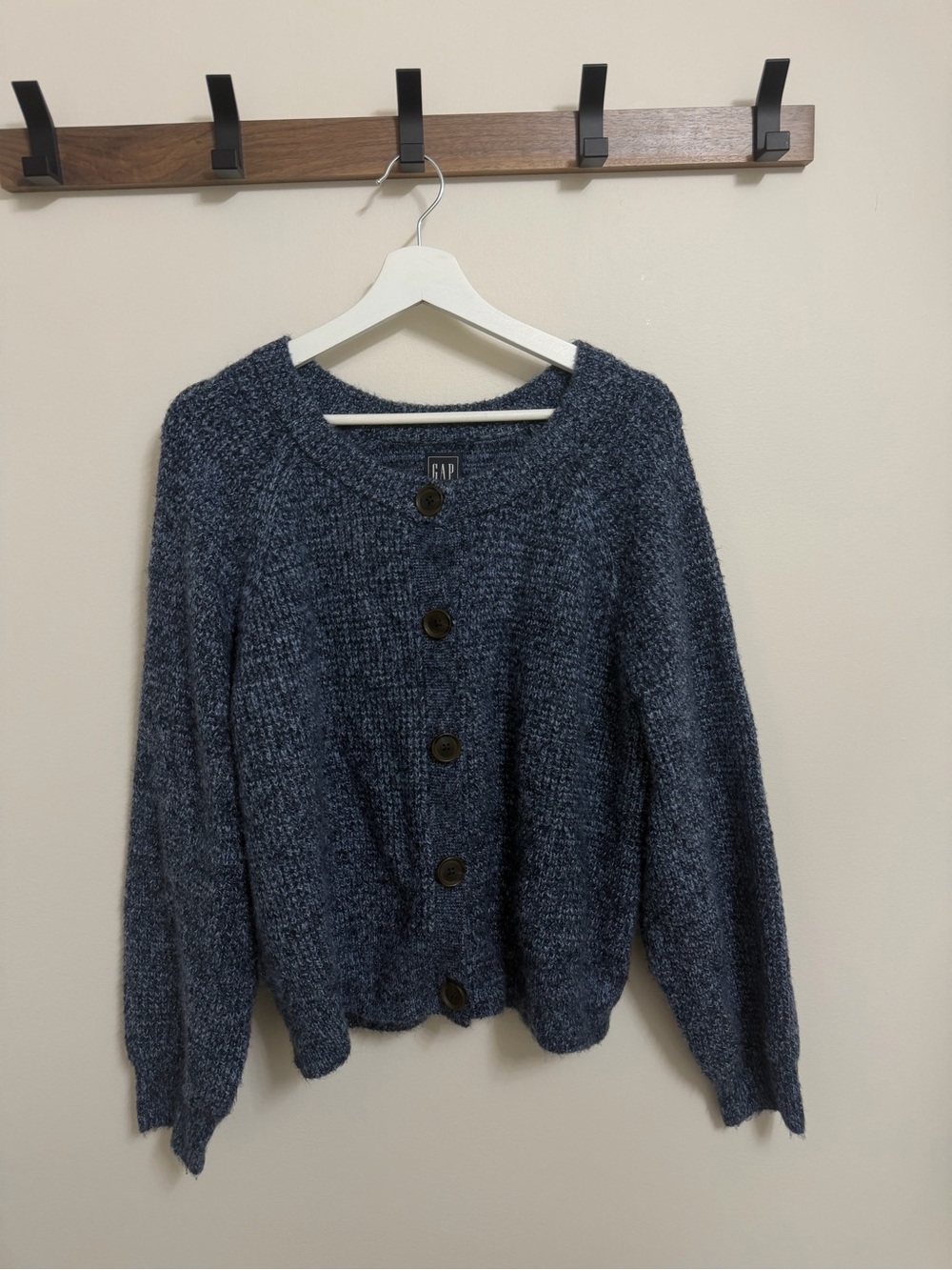 GAP Women's Dark Navy Button-Front Cardigan